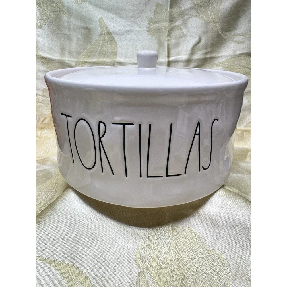 Rae Dunn Artisan Collection Tortilla Warmer Ceramic Canister with Lid – EUC!